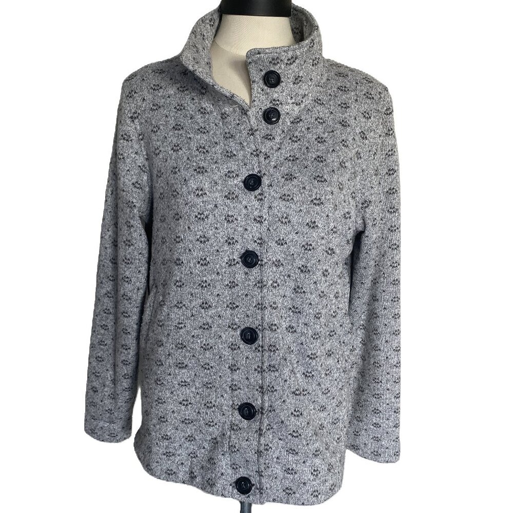 EUC ROHAN Gray Jacket with Black Design sz M